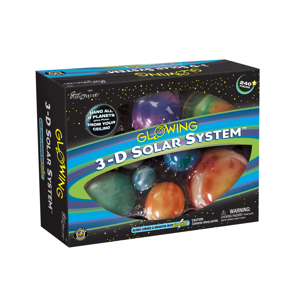 Glowing 3-D Solar System