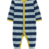 Striped Snap-Up Cotton Blend Sleep & Play