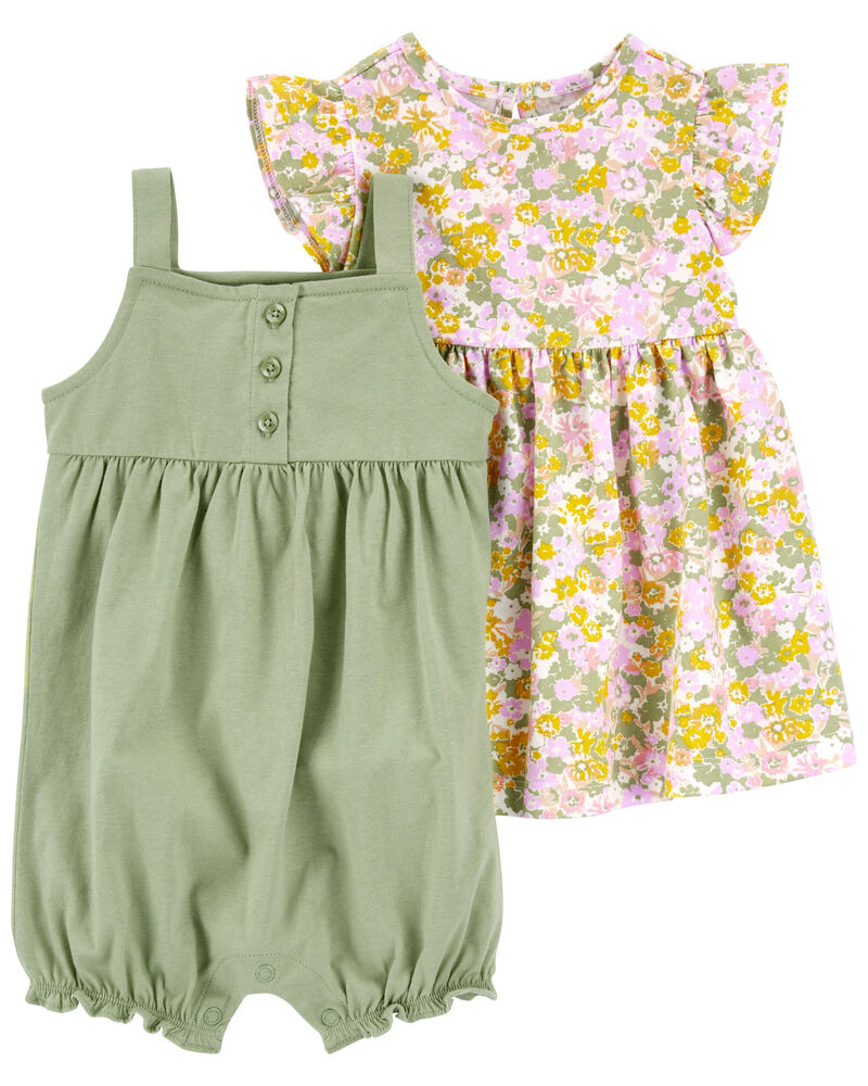 Baby 3-Piece Dress & Romper Set