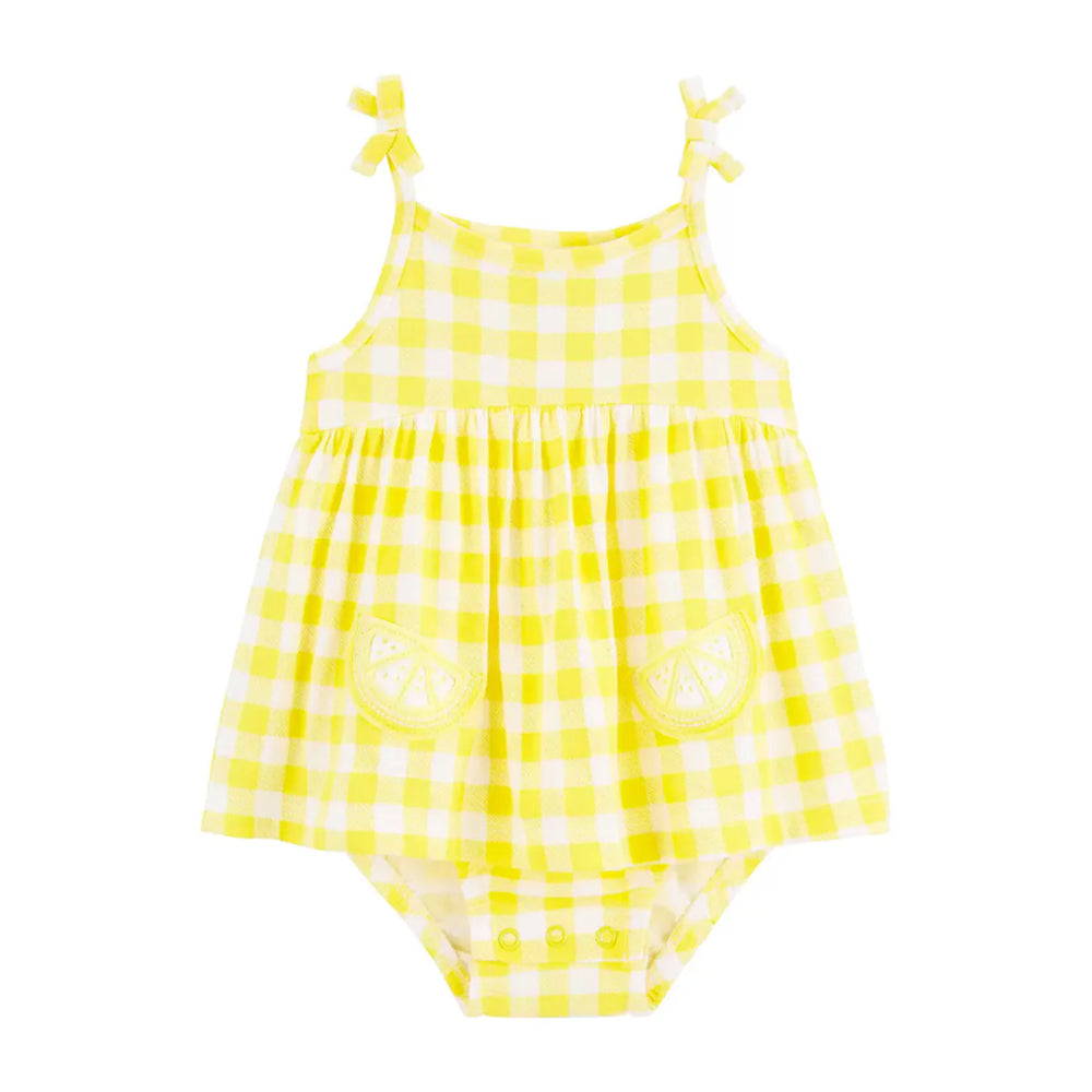 Baby Girls' Lemon Gingham Sunsuit