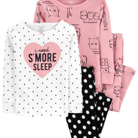 4-Piece S'mores 100% Snug Fit Cotton PJs