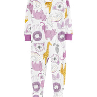 Toddler 1-Piece Safari Animals 100% Snug Fit Cotton Footie PJs