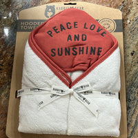 Organic Hooded Towel - Peace Love and Sunshine