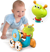 Musical Crawl 'N' Go Snail Toy with Stacker - Promotes Baby's Crawling and Walking. Rolls and Spins Its Shell As It Moves
