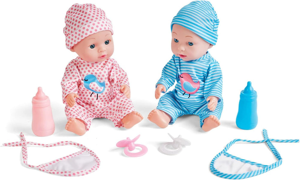 Care 'N Cuddle Twin Set - 2 Interactive Baby Dolls with Accessories for Toddlers 2+