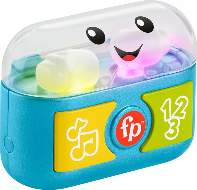 Fisher-Price Baby & Toddler Toy Laugh & Learn Play Along Ear Buds with Music Lights & Fine Motor Activities for Infants Ages 6+ Months