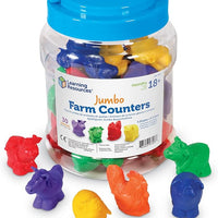 Learning Resources Jumbo Farm Counters - 30 Pieces, Ages 18+ months Toddler Learning Toys, Preschool Toys, Farm Animals for Kids