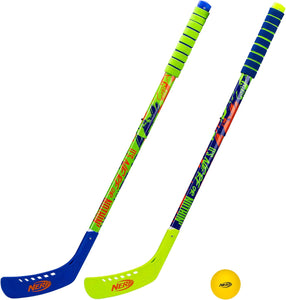 NERF Proshot Kids Hockey Sticks+Ball Set