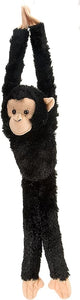 Wild Republic Chimpanzee Plush, Monkey Stuffed Animal, Plush Toy, Gifts for Kids, Hanging 20 Inches , Black