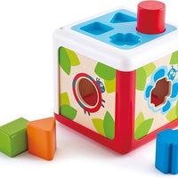 Hape Shape Sorting Box | Cute Animal Wooden Shape Sorter Box, Educational Shape Color Recognition Toy for Kids