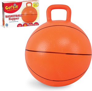 Gertie Basketball Hopper Ball, 18" Hippity Hop Balls for Kids, Inflatable Bouncy Ball with Handle, Sit and Bounce Jumping Ball for Kids, Toddler Outdoor Toys for Boys and Girls