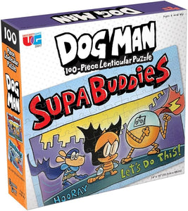 Dog Man Supa Buddies 100 Piece Lenticular Jigsaw Puzzle, Multi-Colored, One Size