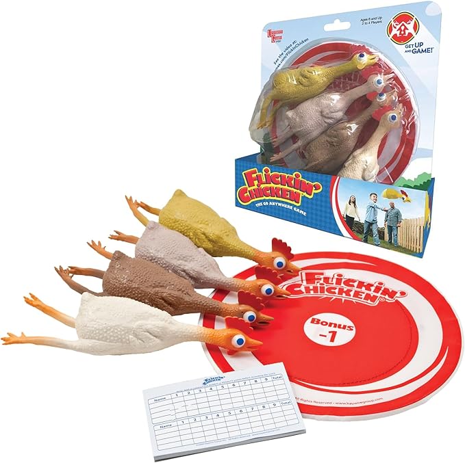 Flickin Chicken Indoor Outdoor Target Toss Game, The Go Anywhere Game for 2 or More Players Ages 6 and Up