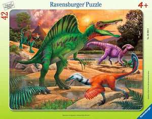 Spinosaurus – 42 Pieces Frame Puzzles, Colour: Orange