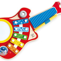 Hape 6-in-1 Music Maker | Colorful 6 Instrument Guitar Shaped Musical Toy for Ages 18 Months+