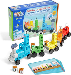 Learning Resources MathLink Train Express Set, Cartoon Toys, Math and Number Games, Numberblock Cubes, 10 Math Activities, Ages 3, HM96094-UK, Multi