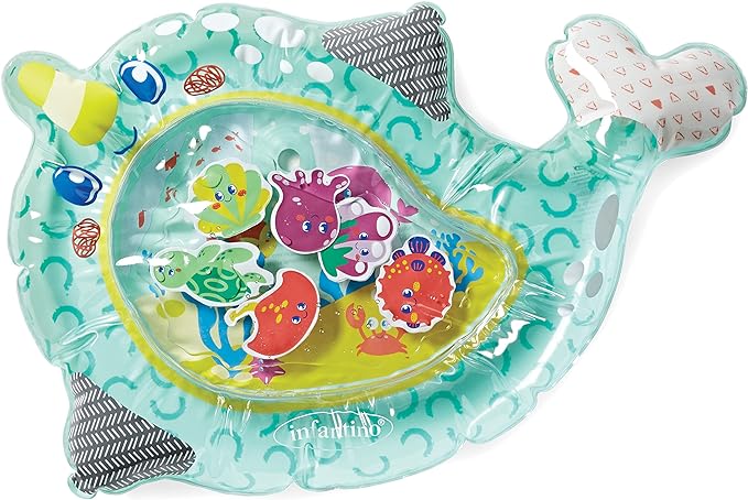 Infantino - Wee Wild Ones Pat & Play Water Mat - for Engaging and Stimulating Play Experience - Infants and Older Babies - Sensory Play & Tummy Time - Narwhal Themed - Multicoloured - Newborn Gift