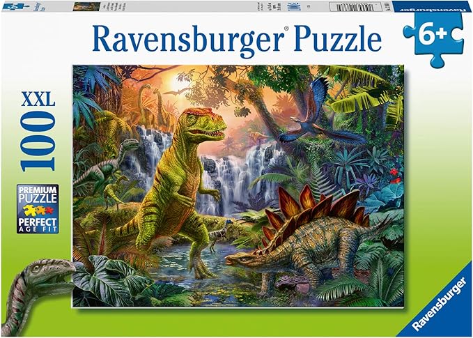 Ravensburger Prehistoric Oasis 100 Piece XXL Jigsaw Puzzle for Kids - 12888 - Every Piece is Unique, Pieces Fit Together Perfectly