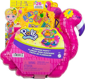 Polly Pocket Travel Toy, Flamingo Party Playset