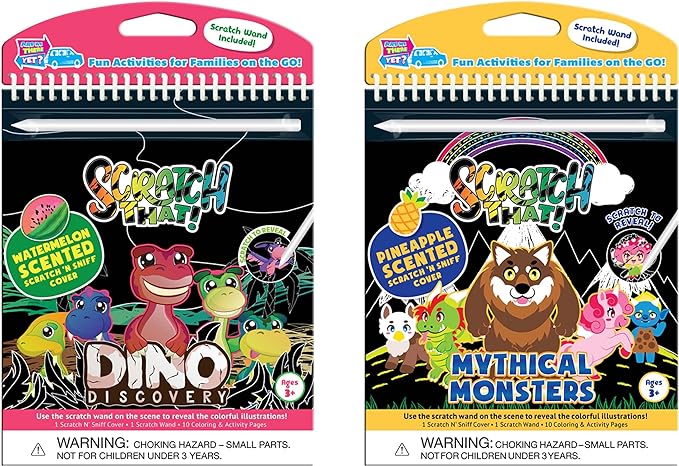 Scratch That (Mythical Monster & Dino Discovery) - Scented Scratch Reveal Activity Books - Art Set for Kids