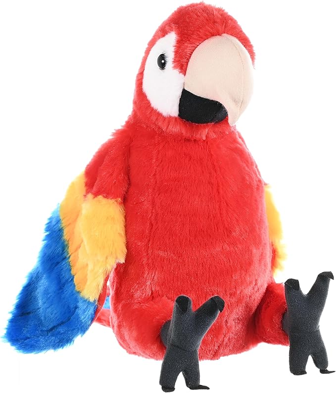 Wild Republic Scarlet Macaw Plush, Stuffed Animal, Plush Toy, Gifts for Kids, Cuddlekins 12 Inches