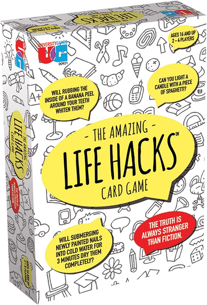 University Games, The Amazing Life Hacks Card Game, Perfect for 2 to 4 Players Ages 16 and Up