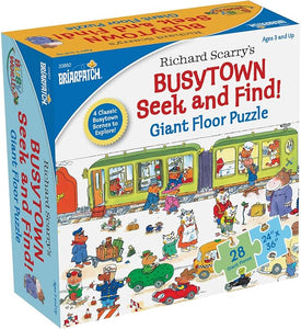 Richard Scarry Busytown Seek and Find Giant Floor Puzzle, Learn by Finding Hidden Items from Four Classic Scenes from Richard Scarry’s bestselling Busytown Books, for Ages 3+