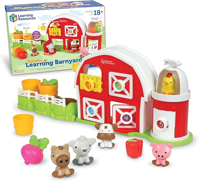 Learning Resources Peekaboo Learning Barnyard Playset - Toddler Learning Toys, Preschool Learning Activities for Boys and Girls, Farm Animal Toys for Ages 18+ Months,Kids