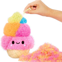 Fluffie Stuffiez Ice Cream Small Collectible Feature Plush - Surprise Reveal Unboxing with Huggable ASMR Fidget DIY Fur Pulling, Ultra Soft Fluff