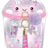 Trendy Lip Gloss With Keychain Boba