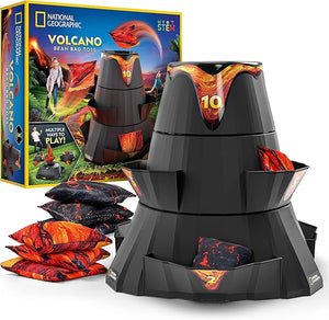 NATIONAL GEOGRAPHIC Volcano Bean Bag Toss Backyard Game Set - 5 Games, Bean Bags for Tossing, Yard Games for Kids, Outdoor Games, Patio Games (Amazon Exclusive)