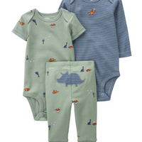 Infant Boys 3-Piece Dino Bodysuit Set