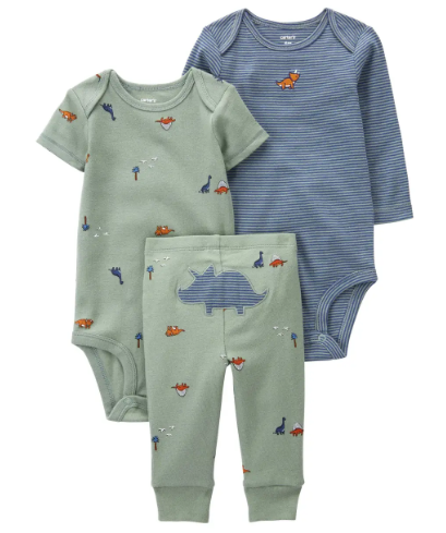 Infant Boys 3-Piece Dino Bodysuit Set