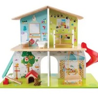 Hape Rock And Slide Play House With 8 Rooms And 9 Sound Effects