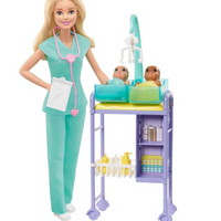 Barbie Careers Baby Doctor Playset With Blonde Doll, 2 Infant Dolls, Toy Pieces