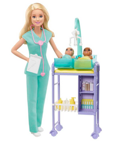 Barbie Careers Baby Doctor Playset With Blonde Doll, 2 Infant Dolls, Toy Pieces