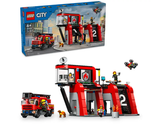 Fire Station with Fire Truck