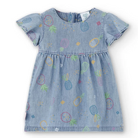 Girl's printed denim dress