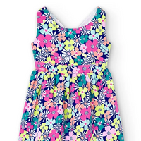 Baby girl's satin dress with flower print