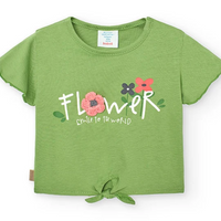 Baby girl's green knit t-shirt