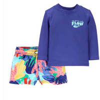 2-Piece Go with the Flow Rashguard Swim Set