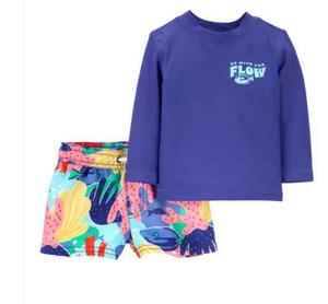 2-Piece Go with the Flow Rashguard Swim Set