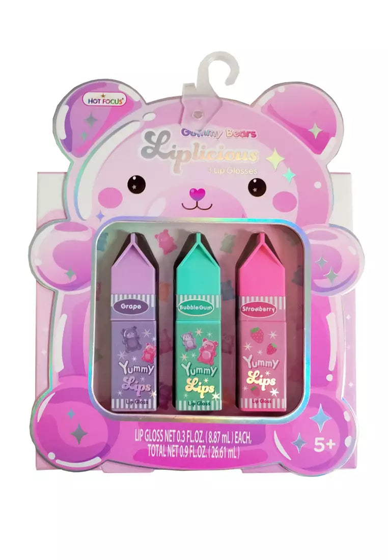 Liplicious Gummy bear Lip Glosses (091GB) Washable Cosmetic Make Up Toy Set Birthday Party