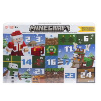 Minecraft Advent Calendar, 3 3.25-in Scale Action Figures, 17 Accessories & 4 Stickers