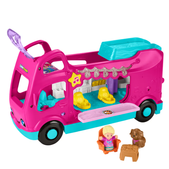 Fisher-Price Little People Barbie Little Dream Camper Rv Playset With Music Lights & 2 Figures