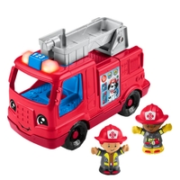 Fisher-Price Little People Fire Truck Musical Toddler Toy With Lights Sounds & 2 Figures