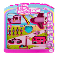 Barbie Mini Barbieland 4-Pack Doll & Vehicle Set