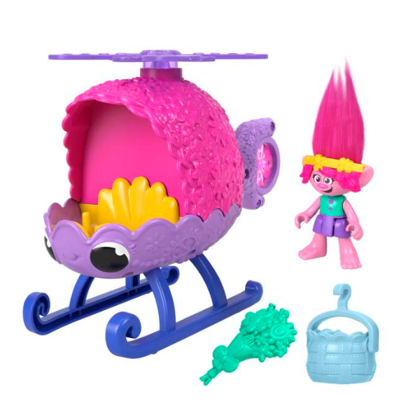 Imaginext Dreamworks Trolls Poppy Figure And Toy Helicopter