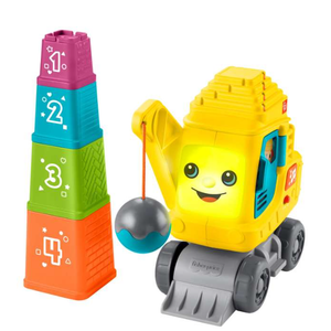 Fisher-Price Count & Stack Crane Baby & Toddler Learning Toy With Blocks, Lights & Sounds